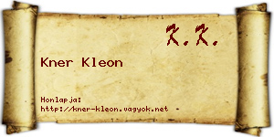 Kner Kleon névjegykártya
